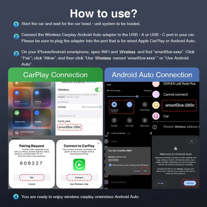 Kabelloser Carplay-Android-Auto-Adapter